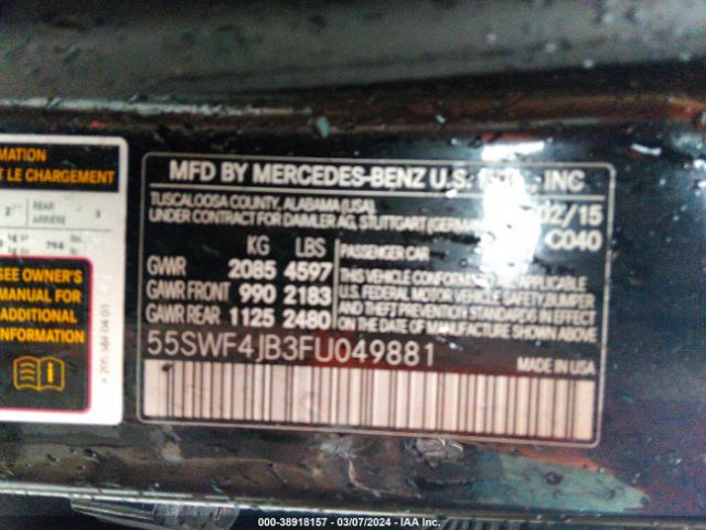 Photo 8 VIN: 55SWF4JB3FU049881 - MERCEDES-BENZ C 300 