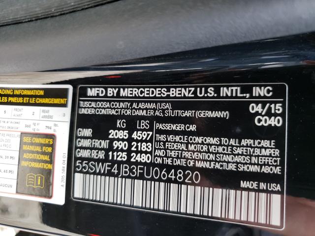 Photo 9 VIN: 55SWF4JB3FU064820 - MERCEDES-BENZ C 300 