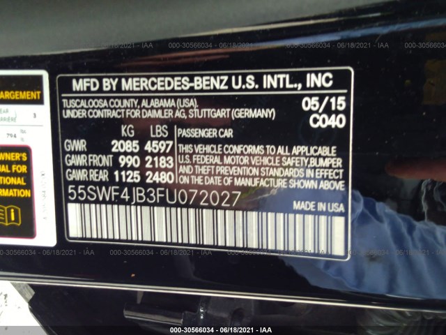 Photo 8 VIN: 55SWF4JB3FU072027 - MERCEDES-BENZ C-CLASS 