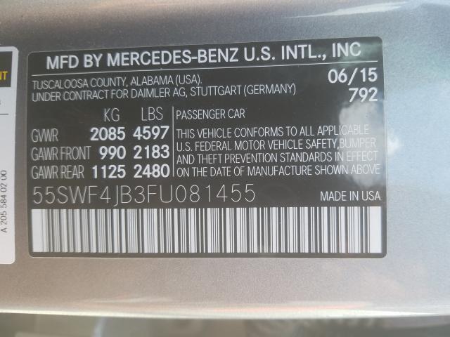 Photo 9 VIN: 55SWF4JB3FU081455 - MERCEDES-BENZ C 300 