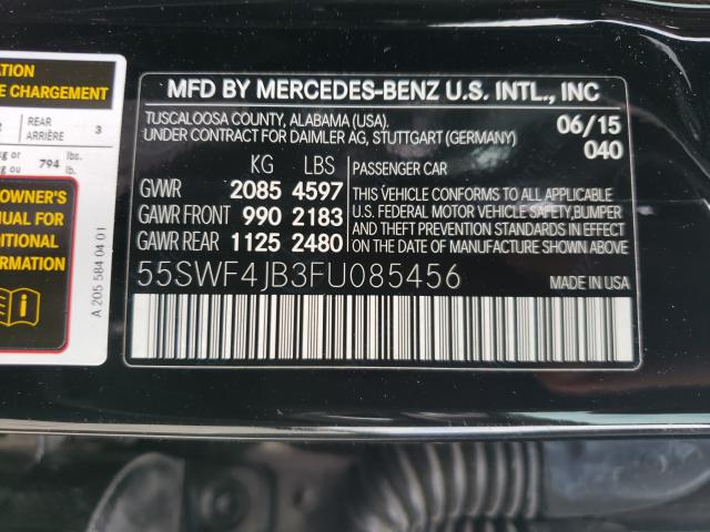 Photo 9 VIN: 55SWF4JB3FU085456 - MERCEDES-BENZ C 300 