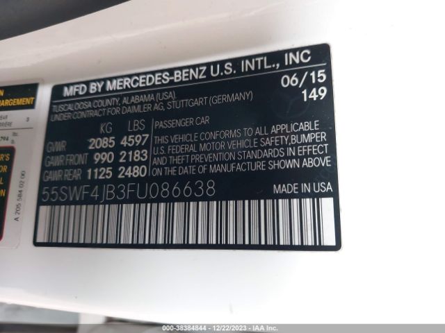 Photo 8 VIN: 55SWF4JB3FU086638 - MERCEDES-BENZ C 300 