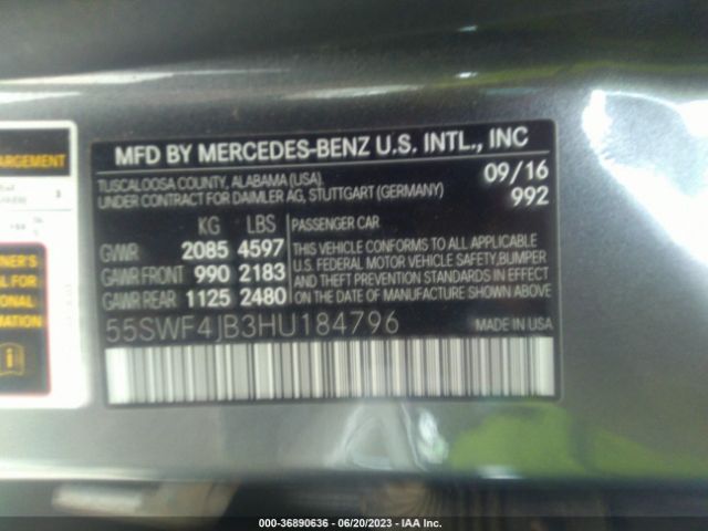 Photo 8 VIN: 55SWF4JB3HU184796 - MERCEDES-BENZ C 300 