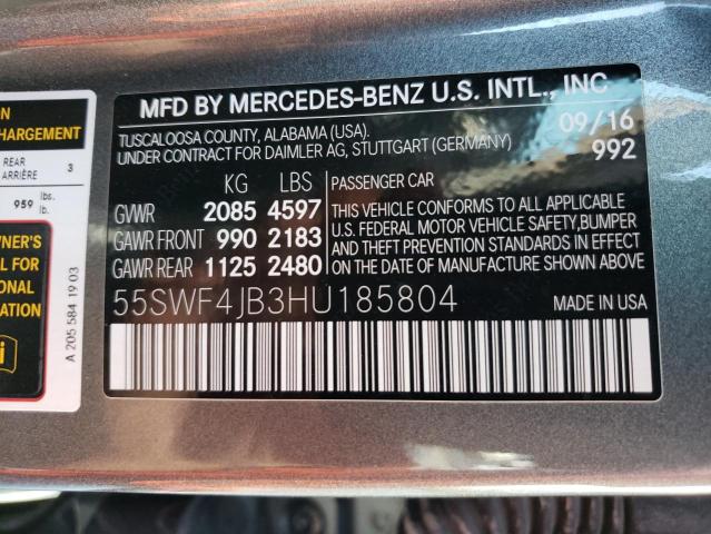 Photo 9 VIN: 55SWF4JB3HU185804 - MERCEDES-BENZ C 300 