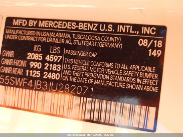 Photo 8 VIN: 55SWF4JB3JU282071 - MERCEDES-BENZ C 300 