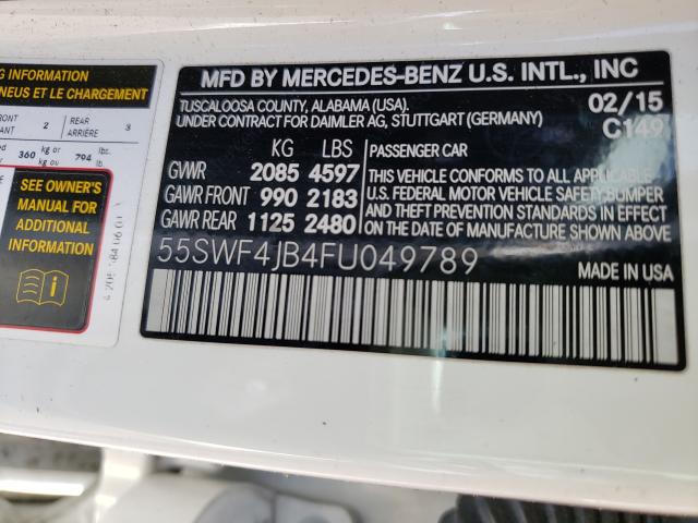 Photo 9 VIN: 55SWF4JB4FU049789 - MERCEDES-BENZ C 300 