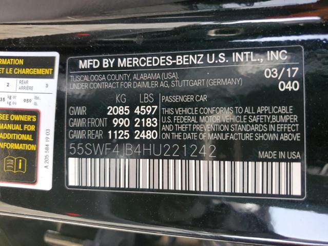 Photo 11 VIN: 55SWF4JB4HU221242 - MERCEDES-BENZ C-CLASS 