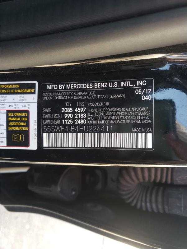 Photo 9 VIN: 55SWF4JB4HU226411 - MERCEDES-BENZ C 300 