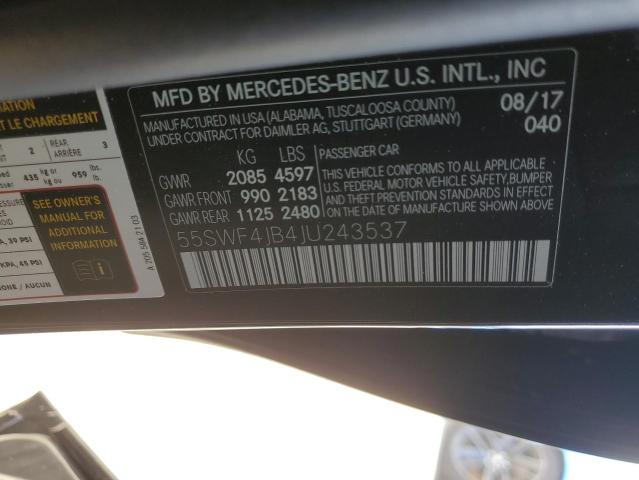 Photo 11 VIN: 55SWF4JB4JU243537 - MERCEDES-BENZ C-CLASS 