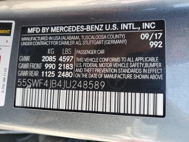 Photo 11 VIN: 55SWF4JB4JU248589 - MERCEDES-BENZ C 300 