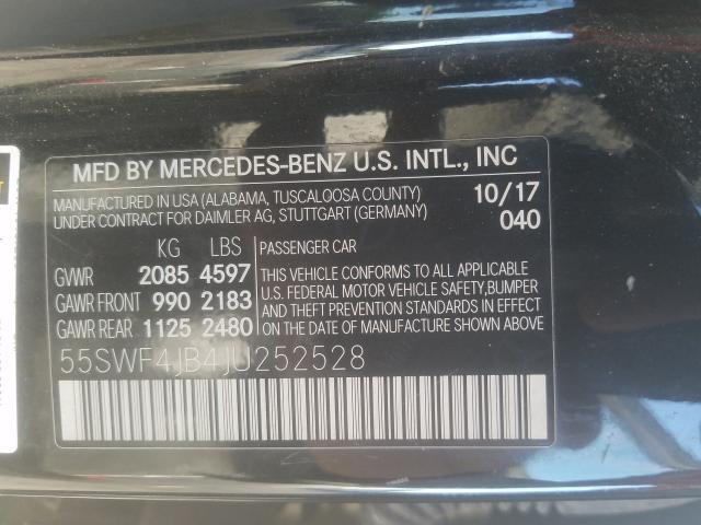 Photo 9 VIN: 55SWF4JB4JU252528 - MERCEDES-BENZ C 300 