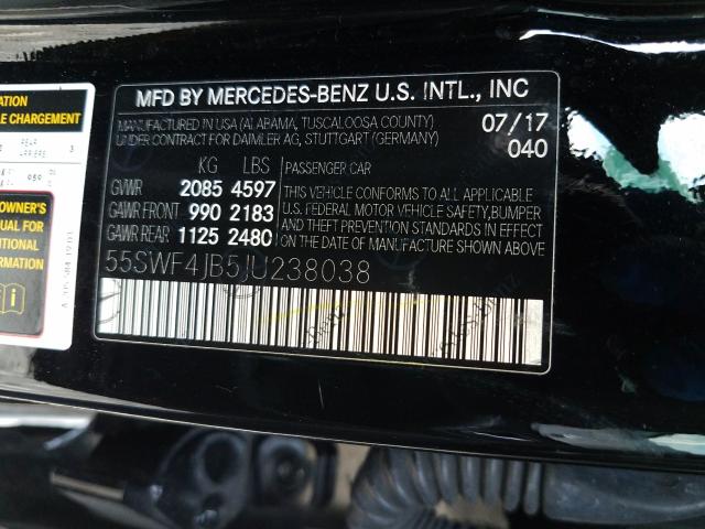 Photo 9 VIN: 55SWF4JB5JU238038 - MERCEDES-BENZ C 300 