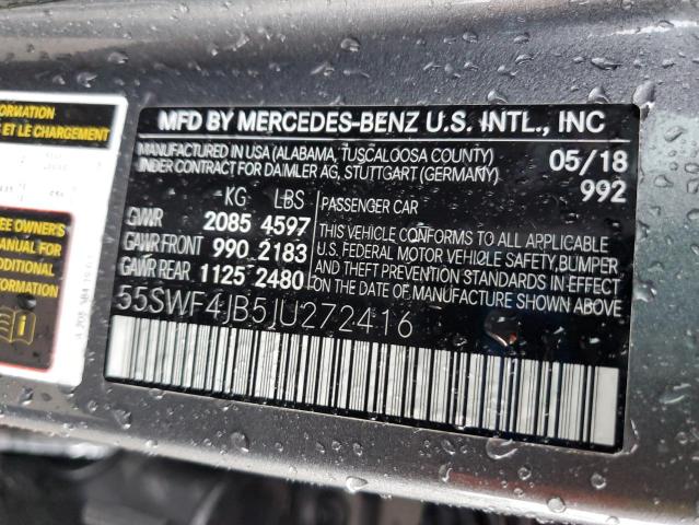 Photo 12 VIN: 55SWF4JB5JU272416 - MERCEDES-BENZ C-CLASS 