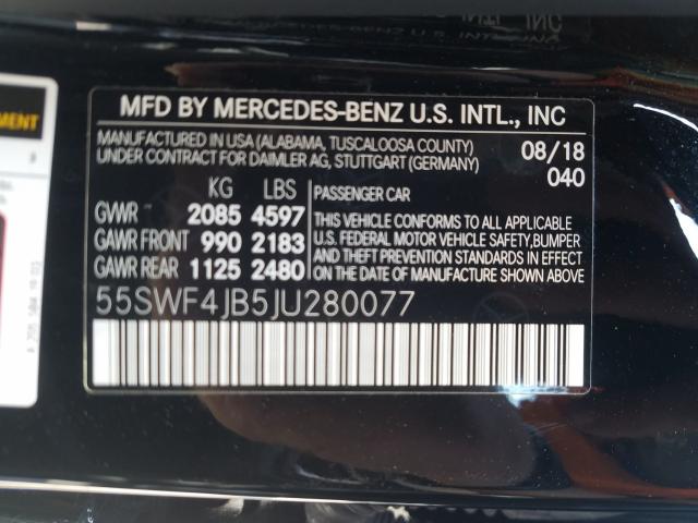 Photo 9 VIN: 55SWF4JB5JU280077 - MERCEDES-BENZ C 300 