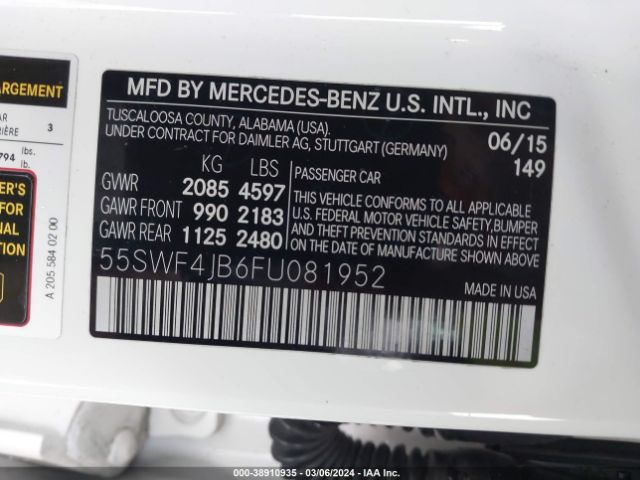 Photo 8 VIN: 55SWF4JB6FU081952 - MERCEDES-BENZ C 300 