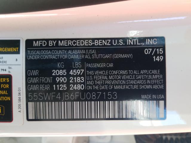 Photo 9 VIN: 55SWF4JB6FU087153 - MERCEDES-BENZ C 300 