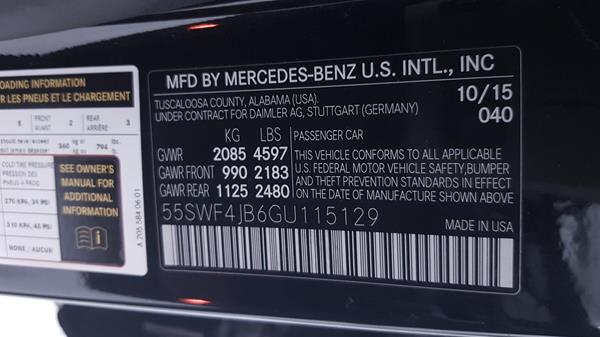 Photo 2 VIN: 55SWF4JB6GU115129 - MERCEDES-BENZ C 300 