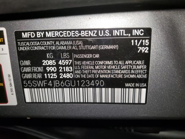 Photo 9 VIN: 55SWF4JB6GU123490 - MERCEDES-BENZ C 300 