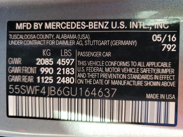 Photo 9 VIN: 55SWF4JB6GU164637 - MERCEDES-BENZ C 300 