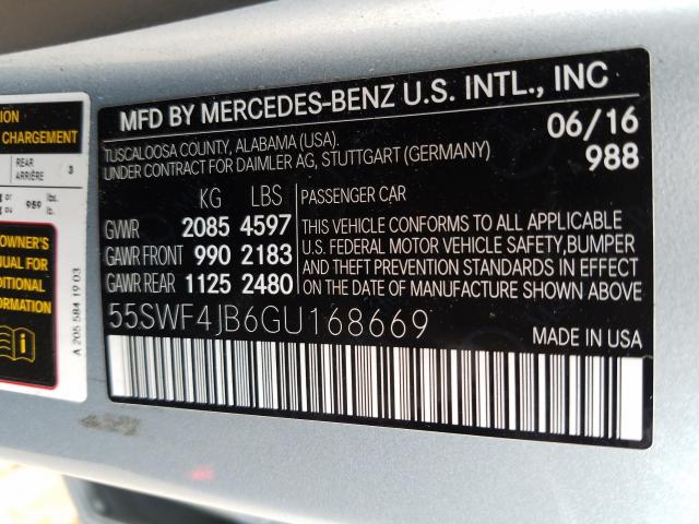 Photo 9 VIN: 55SWF4JB6GU168669 - MERCEDES-BENZ C 300 