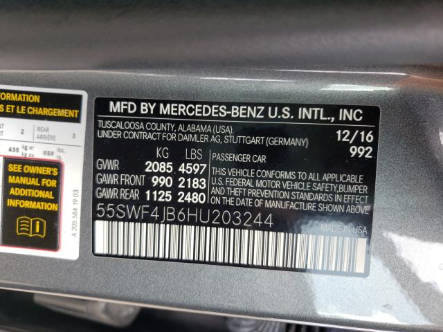 Photo 9 VIN: 55SWF4JB6HU203244 - MERCEDES-BENZ C 300 