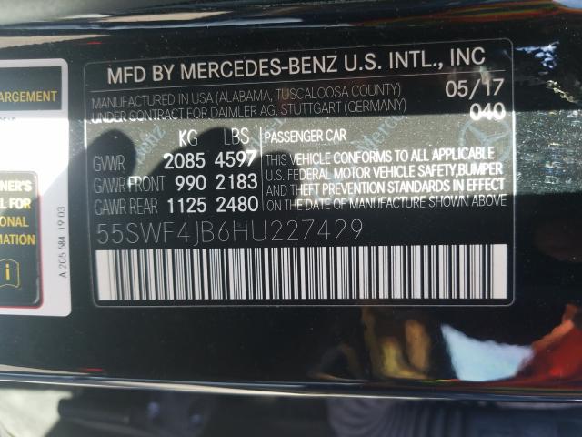 Photo 9 VIN: 55SWF4JB6HU227429 - MERCEDES-BENZ C 300 