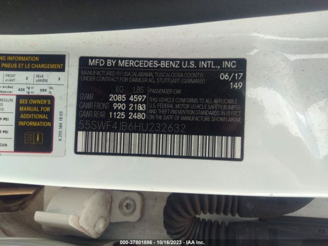 Photo 8 VIN: 55SWF4JB6HU232632 - MERCEDES-BENZ C 300 