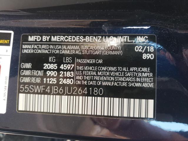 Photo 12 VIN: 55SWF4JB6JU264180 - MERCEDES-BENZ C-CLASS 