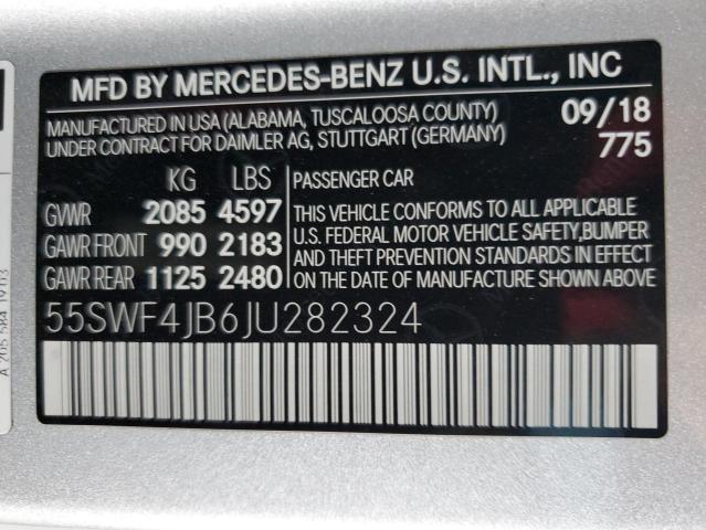 Photo 11 VIN: 55SWF4JB6JU282324 - MERCEDES-BENZ C-CLASS 