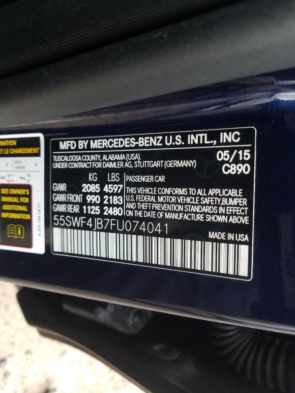 Photo 9 VIN: 55SWF4JB7FU074041 - MERCEDES-BENZ C 300 