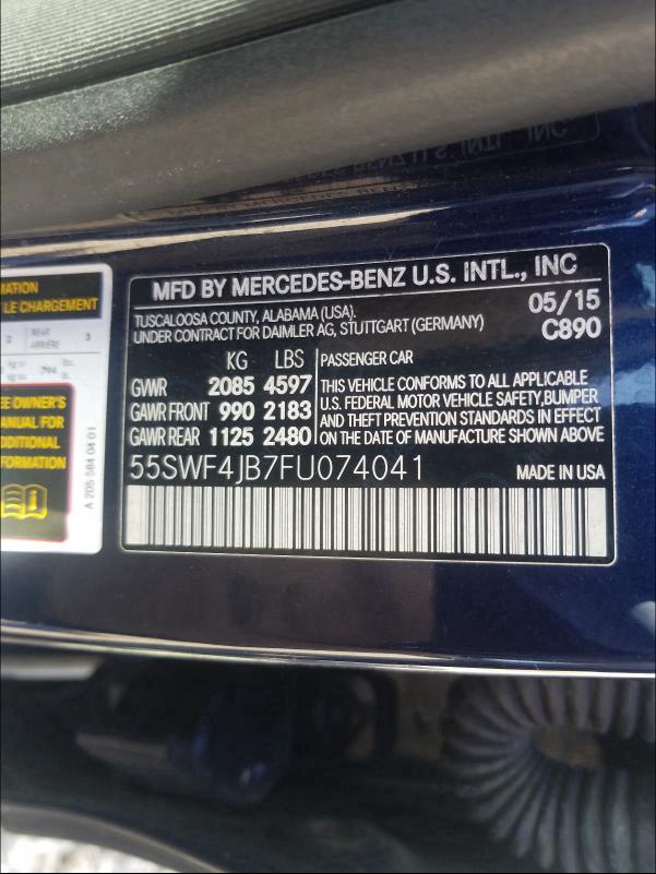 Photo 9 VIN: 55SWF4JB7FU074041 - MERCEDES-BENZ C 300 