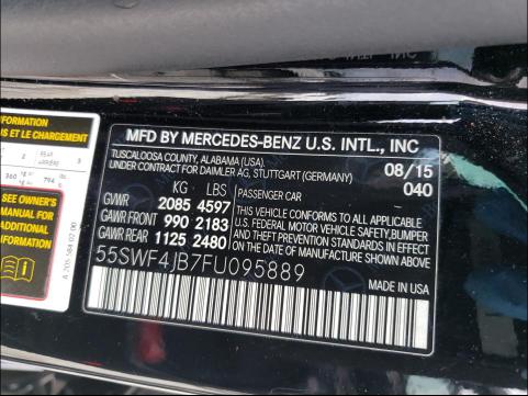 Photo 9 VIN: 55SWF4JB7FU095889 - MERCEDES-BENZ C 300 