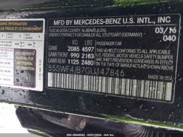 Photo 8 VIN: 55SWF4JB7GU147846 - MERCEDES-BENZ C 300 