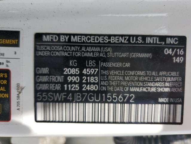 Photo 11 VIN: 55SWF4JB7GU155672 - MERCEDES-BENZ C-CLASS 