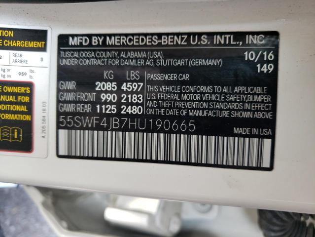 Photo 9 VIN: 55SWF4JB7HU190665 - MERCEDES-BENZ C 300 