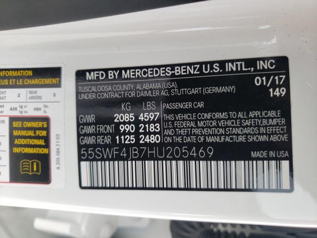 Photo 9 VIN: 55SWF4JB7HU205469 - MERCEDES-BENZ C 300 