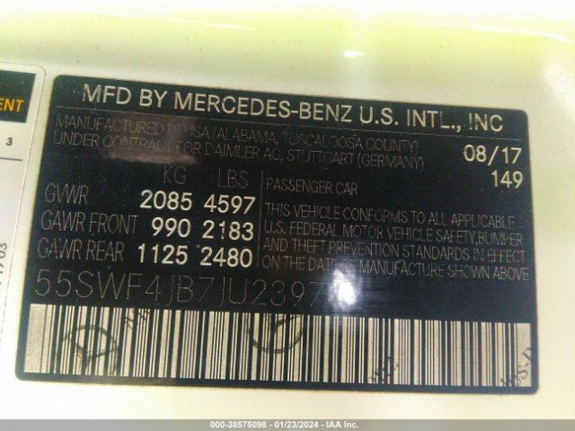 Photo 8 VIN: 55SWF4JB7JU239742 - MERCEDES-BENZ C 300 