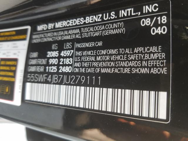 Photo 9 VIN: 55SWF4JB7JU279111 - MERCEDES-BENZ C 300 