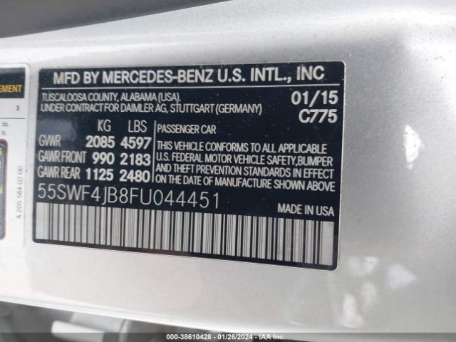 Photo 8 VIN: 55SWF4JB8FU044451 - MERCEDES-BENZ C 300 