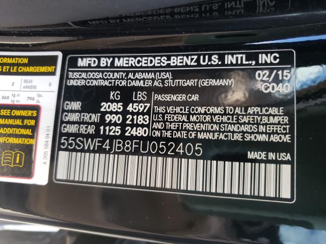 Photo 9 VIN: 55SWF4JB8FU052405 - MERCEDES-BENZ C 300 