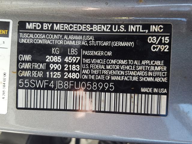 Photo 9 VIN: 55SWF4JB8FU058995 - MERCEDES-BENZ C 300 