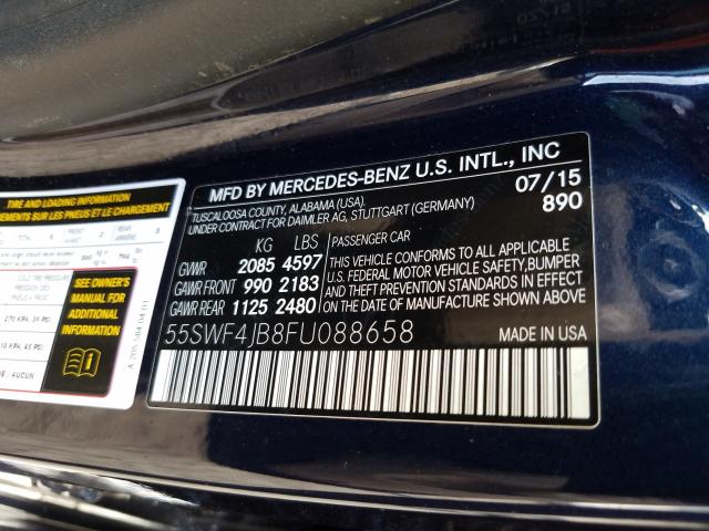 Photo 9 VIN: 55SWF4JB8FU088658 - MERCEDES-BENZ C 300 