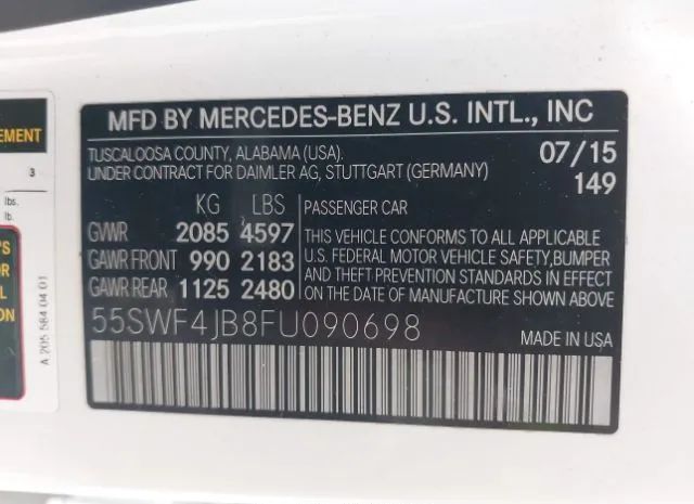 Photo 8 VIN: 55SWF4JB8FU090698 - MERCEDES-BENZ C 300 