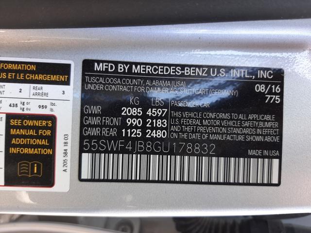 Photo 9 VIN: 55SWF4JB8GU178832 - MERCEDES-BENZ C 300 