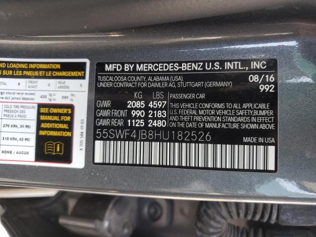 Photo 9 VIN: 55SWF4JB8HU182526 - MERCEDES-BENZ C 300 