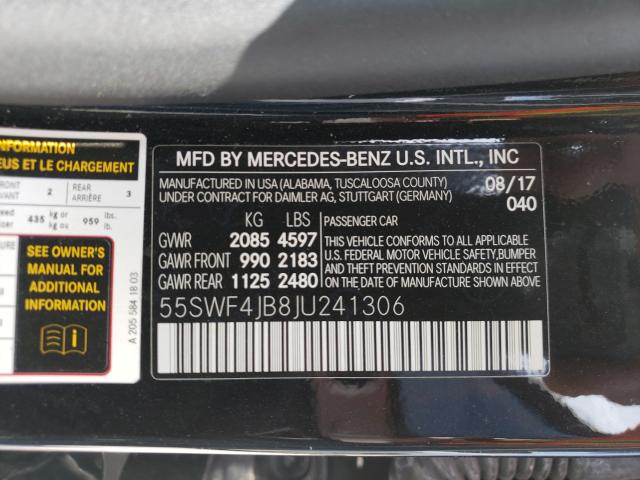 Photo 9 VIN: 55SWF4JB8JU241306 - MERCEDES-BENZ C 300 