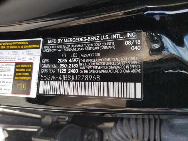 Photo 9 VIN: 55SWF4JB8JU278968 - MERCEDES-BENZ C 300 