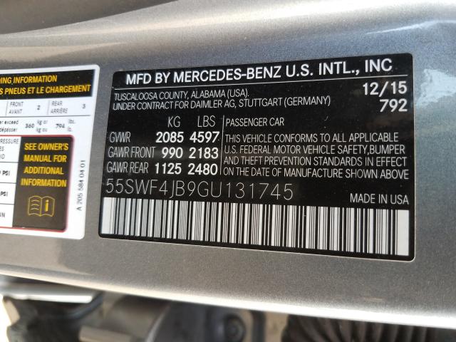 Photo 9 VIN: 55SWF4JB9GU131745 - MERCEDES-BENZ C 300 