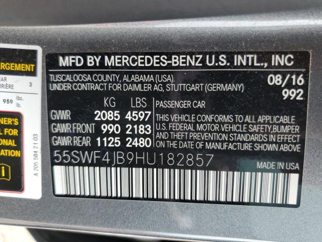 Photo 11 VIN: 55SWF4JB9HU182857 - MERCEDES-BENZ C 300 