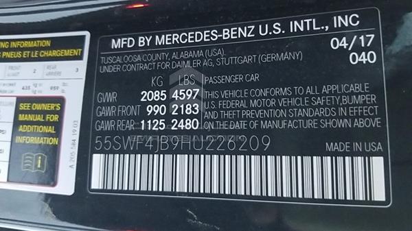 Photo 2 VIN: 55SWF4JB9HU226209 - MERCEDES-BENZ C 300 